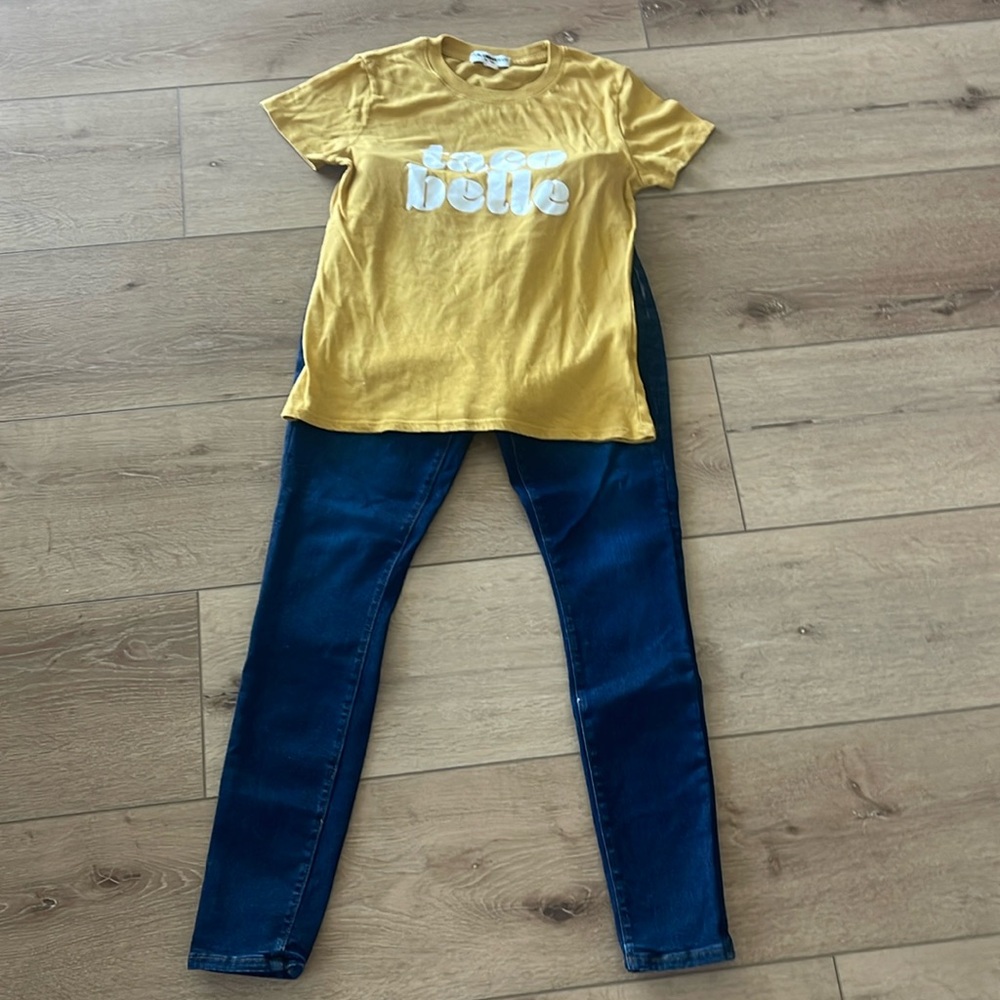 Yellow T-Shirt and Blue Jeans Set